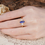 Unique Wrapped 6-Prong Marquise Cut Tanzanite Engagement Ring - Additional view