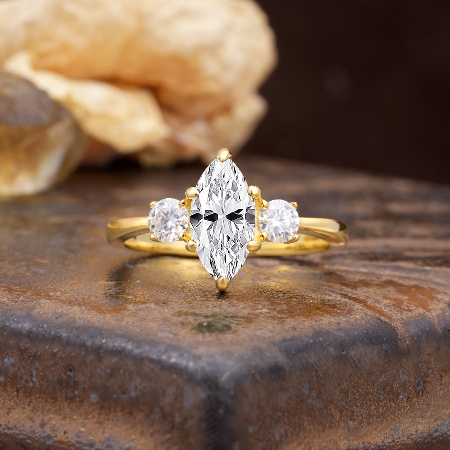 Unique Wrapped 6-Prong Marquise Cut Lab Diamond Engagement Ring