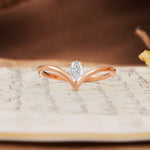 Unique 3-Prong Pear Cut Moissanite Engagement Ring - Additional view