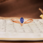 Unique 3-Prong Pear Cut Tanzanite Engagement Ring - Additional view