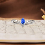 Unique 3-Prong Pear Cut Sapphire Engagement Ring - Additional view