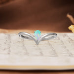 Unique 3-Prong Pear Cut Fire Opal Engagement Ring - Additional view