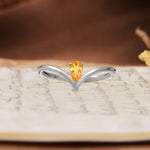 Unique 3-Prong Pear Cut Citrine Engagement Ring - Additional view