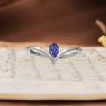 Unique 3-Prong Pear Cut Tanzanite Engagement Ring - Additional view