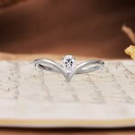 Unique 3-Prong Pear Cut Lab Diamond Engagement Ring - Additional view
