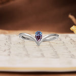 Unique 3-Prong Pear Cut Alexandrite Engagement Ring - Additional view