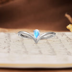 Unique 3-Prong Pear Cut Moonstone Engagement Ring - Additional view