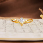 Unique 3-Prong Pear Cut Moissanite Engagement Ring - Additional view