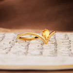 Unique 3-Prong Pear Cut Citrine Engagement Ring - Additional view