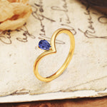 Unique 3-Prong Pear Cut Tanzanite Engagement Ring - Additional view