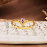 Unique 3-Prong Pear Cut Amethyst Engagement Ring - Additional view