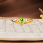 Unique 3-Prong Pear Cut Peridot Engagement Ring - Additional view