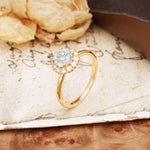 Classic Retro Unique 4-Prong Round Cut Moissanite Engagement Ring - Additional view