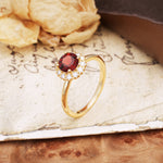Classic Retro Unique 4-Prong Round Cut Garnet Engagement Ring - Additional view