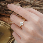 Unique & Classic 4-Prong Setting with Oval-Cut Side Stones Moissanite Engagement Ring - Additional view