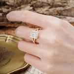 Unique & Classic 4-Prong Emerald Cut Moissanite Engagement Ring - Additional view