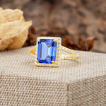 Unique & Classic 4-Prong Emerald Cut Sapphire Engagement Ring - Additional view
