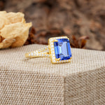 Unique & Classic 4-Prong Emerald Cut Sapphire Engagement Ring - Additional view