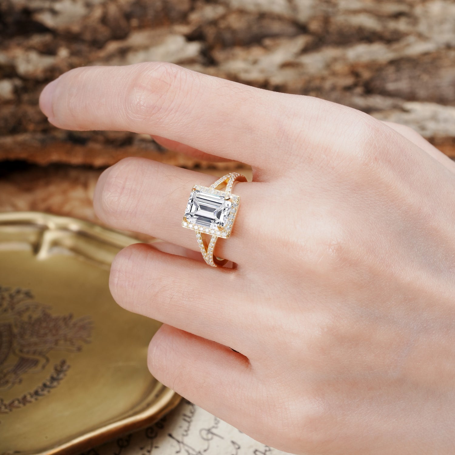 Unique & Classic 4-Prong Emerald Cut Lab Diamond Engagement Ring