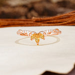 Nature-Inspired Twisted & Entwined 2-Prong Marquise Cut Citrine Wedding Ring - Additional view