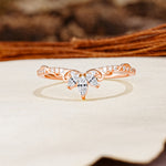 Nature-Inspired Twisted & Entwined 2-Prong Marquise Cut Lab Diamond Wedding Ring - Additional view