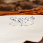 Nature-Inspired Twisted & Entwined 2-Prong Marquise Cut Lab Diamond Wedding Ring - Additional view