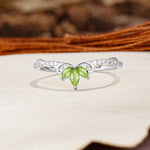 Nature-Inspired Twisted & Entwined 2-Prong Marquise Cut Peridot Wedding Ring - Additional view