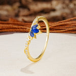 Nature-Inspired Twisted & Entwined 2-Prong Marquise Cut Sapphire Wedding Ring - Additional view