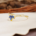 Nature-Inspired Twisted & Entwined 2-Prong Marquise Cut Sapphire Wedding Ring - Additional view