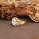 Unique and Luxurious 4-Prong Oval Cut Moissanite Engagement Ring - Additional view