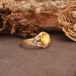 Unique and Luxurious 4-Prong Oval Cut Citrine Engagement Ring - Additional view
