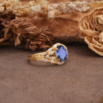 Unique and Luxurious 4-Prong Oval Cut Tanzanite Engagement Ring - Additional view