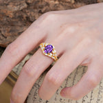 Unique and Luxurious 4-Prong Oval Cut Amethyst Engagement Ring - Additional view