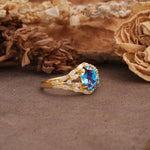 Unique and Luxurious 4-Prong Oval Cut Alexandrite Engagement Ring - Additional view