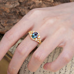 Unique and Luxurious 4-Prong Oval Cut Alexandrite Engagement Ring - Additional view