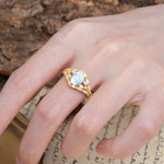 Unique and Luxurious 4-Prong Oval Cut Moonstone Engagement Ring - Additional view