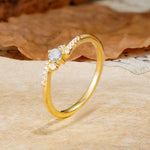 Simple Classic 4-Prong Round Cut Moissanite Side Stone Engagement Ring - Additional view