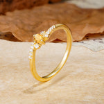 Simple Classic 4-Prong Round Cut Citrine Side Stone Engagement Ring - Additional view