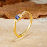 Simple Classic 4-Prong Round Cut Tanzanite Side Stone Engagement Ring - Additional view