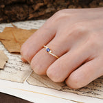 Simple Classic 4-Prong Round Cut Tanzanite Side Stone Engagement Ring - Additional view