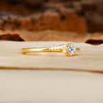 Simple Classic 4-Prong Round Cut Lab Diamond Side Stone Engagement Ring - Additional view
