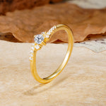 Simple Classic 4-Prong Round Cut Lab Diamond Side Stone Engagement Ring - Additional view