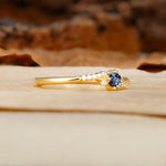 Simple Classic 4-Prong Round Cut Alexandrite Side Stone Engagement Ring - Additional view
