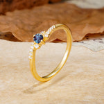Simple Classic 4-Prong Round Cut Alexandrite Side Stone Engagement Ring - Additional view