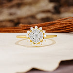 Nature-Inspired Multi-Stone Flower Design with Princess Cut Moissanite Wedding Ring - Additional view