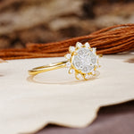 Nature-Inspired Multi-Stone Flower Design with Princess Cut Moissanite Wedding Ring - Additional view