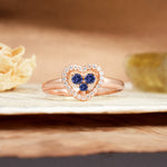 Unique Heart-Shaped 3-Prong Round Cut Tanzanite Engagement Ring - Additional view