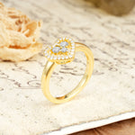 Unique Heart-Shaped 3-Prong Round Cut Moissanite Engagement Ring - Additional view