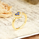 Unique Heart-Shaped 3-Prong Round Cut Tanzanite Engagement Ring - Additional view
