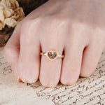 Unique Heart-Shaped 3-Prong Round Cut Black Rutilated Quartz Engagement Ring - Additional view